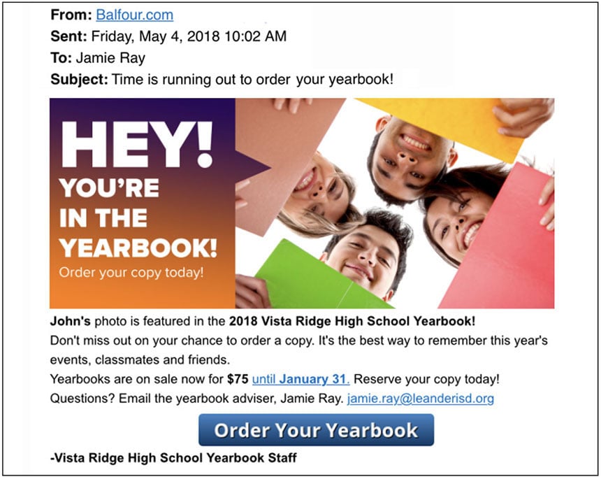 Youre in the book_eMarketing email